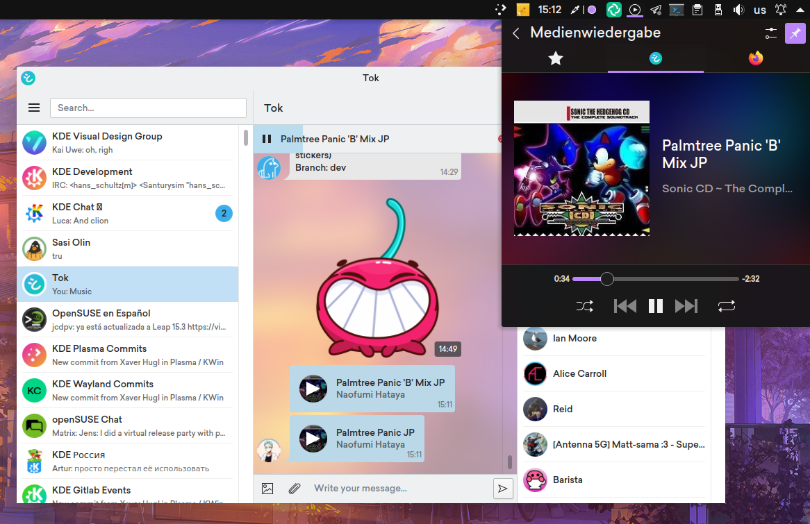 tok showing music player